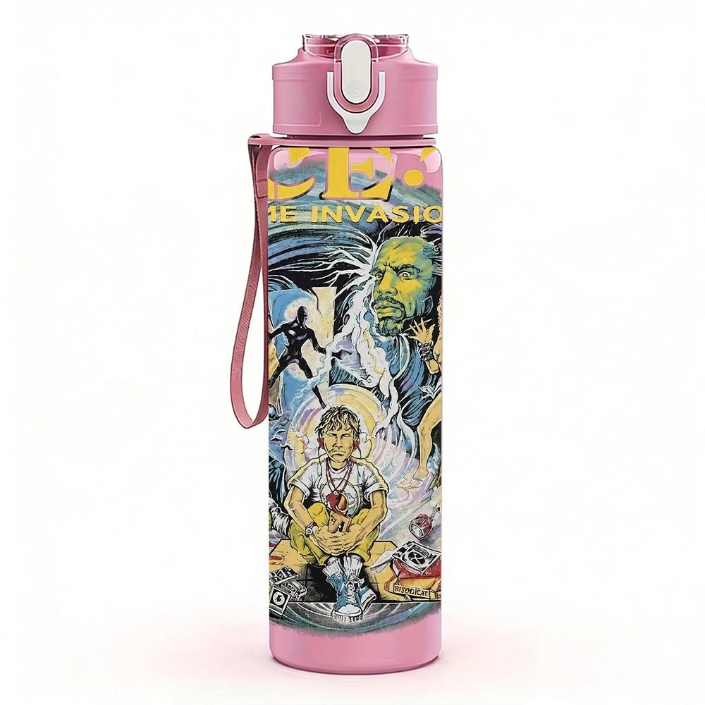 1PC Colorful Pattern A B C F 750ml sports water bottle leakproof straw lid outdoor office home