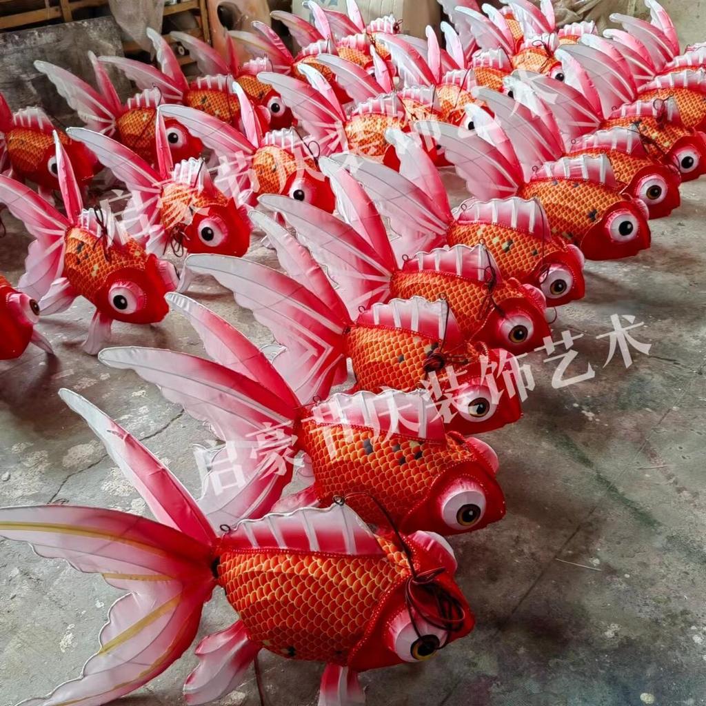 Luminous Fish-Shaped Waterproof Lanterns for Restaurants with Colored Flower Chandelier Lights