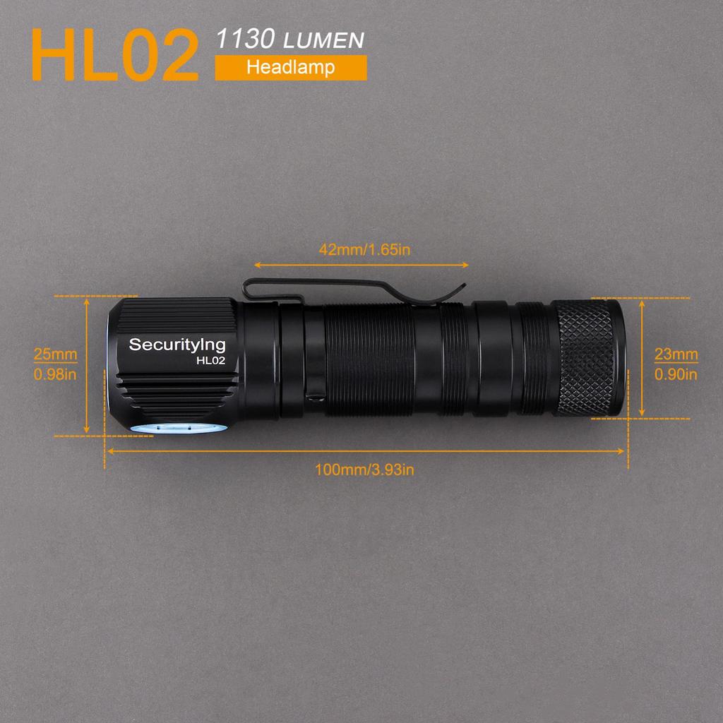 HL02 Налобный фонарь 1130 лм SST40 Светодиодный перезаряжаемый головной фонарь с магнитной зарядкой, хвост, повязка на голову для кемпинга / туризма на открытом воздухе