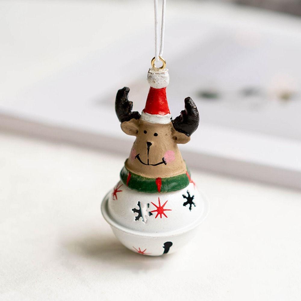 Cute Christmas Santa Bell Pendant Hanging Xmas Tree Ornaments Funny Snowman Bell Pendant New Year