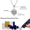 D цвет 1 карат в форме сердца Муассанит ожерелье с подвеской из стерлингового серебра 925 пробы с цепочкой из 18-каратного белого золота для женщин