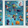 Halloween Cartoon Static Cling Window Stickers, Pumpkin Ghost Skeleton Candy Decals for Holiday Party Home Window, Glass and Seasonal Decoration