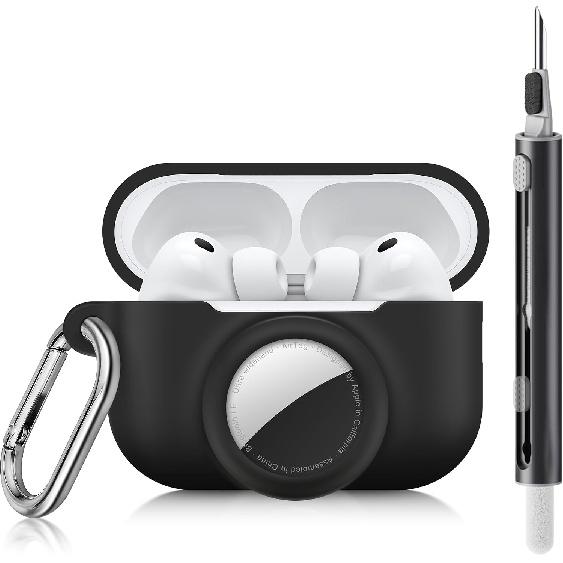 2 in 1 Case for AirPods Pro 3 and AirTag (Black)