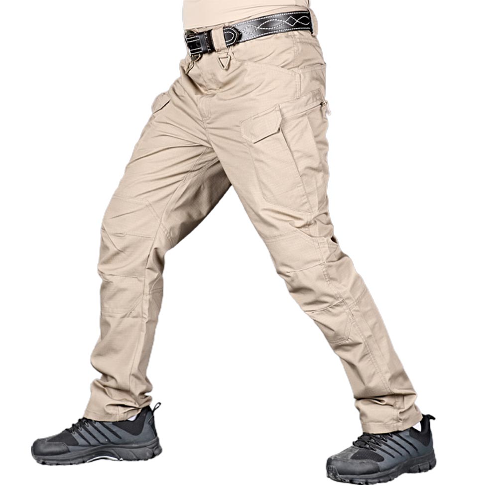 Mens Pocket Solid Color Outdoor Tactical Pants Fishing Hiking Sports Pants
