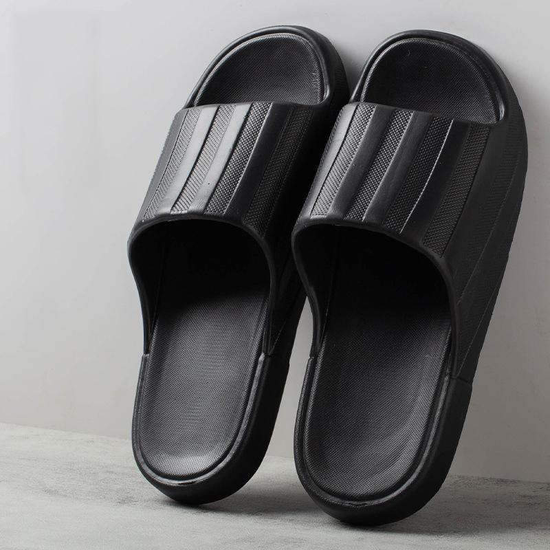 Летние полосатые модные тапочки для пар, женские и мужские домашние тапочки, легкие тапочки из ЭВА с толстой мягкой подошвой для использования в помещении и на открытом воздухе, противоскользящие тапочки для ванной комнаты