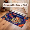 Octopus Sea Life Theme Crystal Velvet Floor Rug Personalized Custom Name Text Warm Carpet Home Decoration