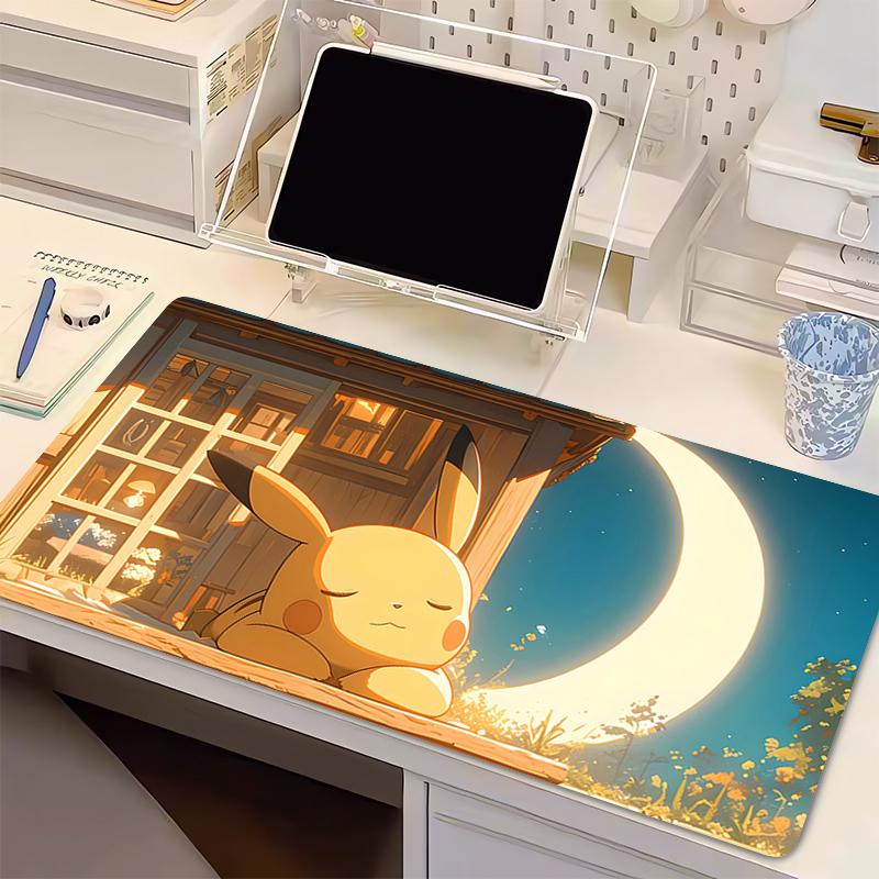 High-Quality Mouse Pad Large Gamer Gaming Accessories Speed Keyboard Rubber Lock Edge Desk Mat Office P-Pokemon Pikachu Mousepad