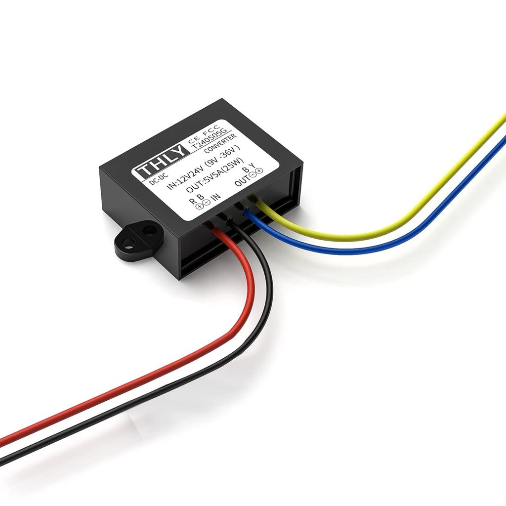 DC Buck 24V 12V to 5V Converter DC 8A 40W New Upgraded Isolated Voltage Reducer for Car Solar Golf and LED Lights Converter, Step-Down (Accepts 9-36V