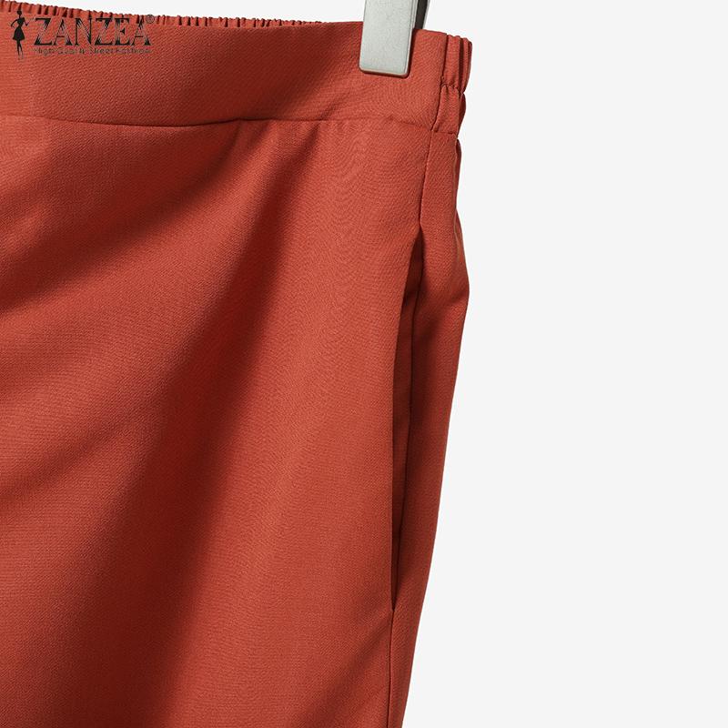 ZANZEA Женский безрукавный жилет и широкие брюки, комплект из двух частей