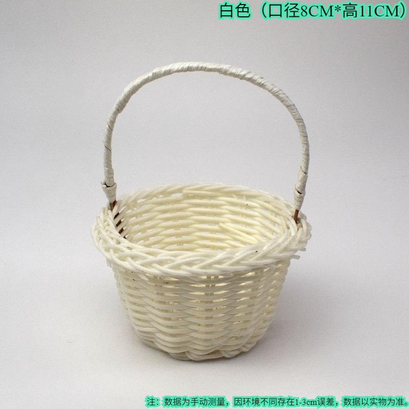 Ручная корзина, плетеная корзина из искусственного ротанга, пластиковая корзина из искусственного ротанга, балкон, украшение гостиной, цветочная корзина