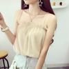 Retro Summer Outer Wear, Holiday Pleated Sexy Versatile Bottoming Camisole Women's Chiffon Fresh Top