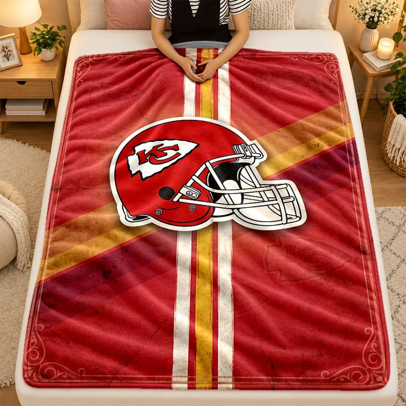 Flannel BlanketKansas City Chiefs Warm Soft Throw Blanket for Indoor Sofa Bed Living Room Use