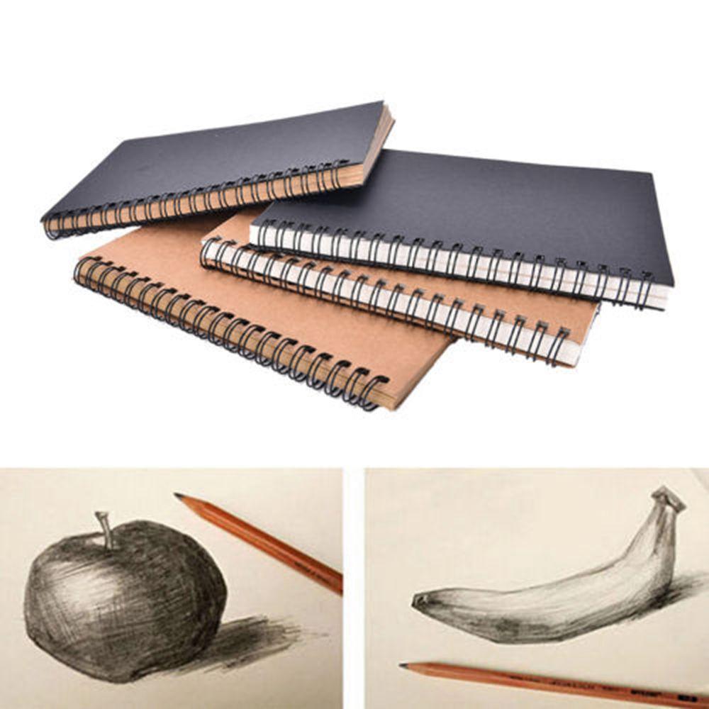 Blank Paper Spiral Bound School Stationery Kraft Paper Coil Notebook Sketchbook Crafts Art Paper