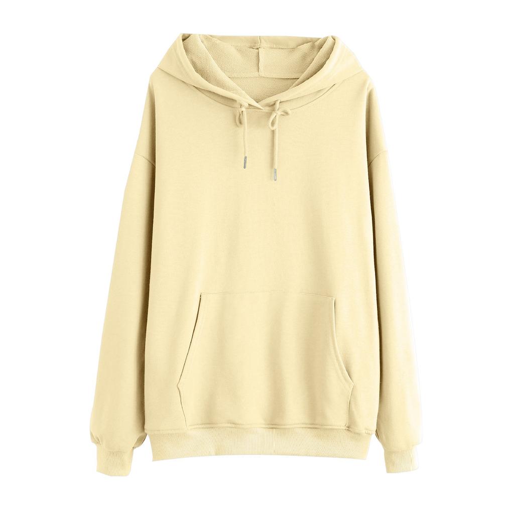 Женская повседневная и модная однотонная теплая рубашка с длинными рукавами и капюшоном, свободная и удобная толстовка