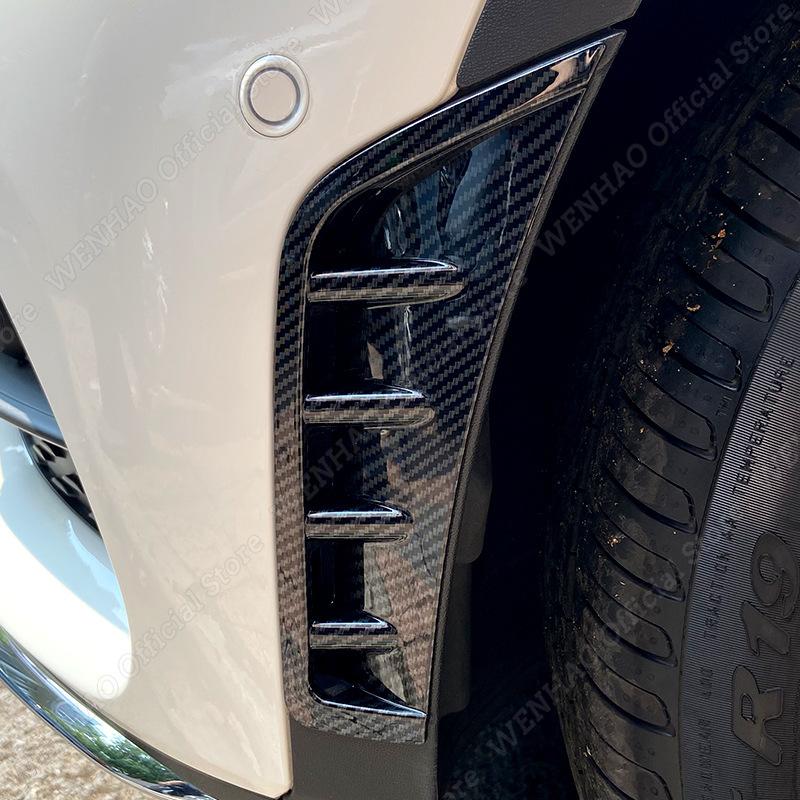 Front Bumper Wind Knife Blade For Mercedes GLC Class C253 X253 GLC260 GLC300 2020 2021 2022 Carbon Fiber Look Bumper Spoiler