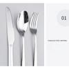 HANYANG Steak Knife and Fork Western Knife, Fork and Spoon Simple Wind Gold Stirring Spoon Western Tableware