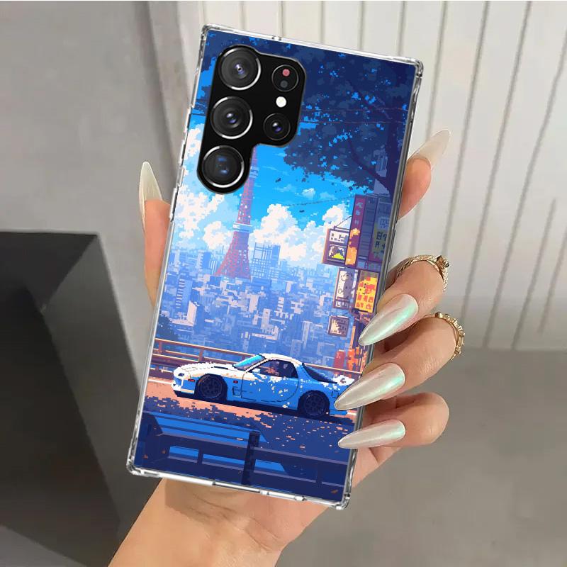 Крутой чехол для телефона JDM Car RX7 для Samsung Galaxy S26 S24 S23 Ultra S25 Edge S22 S21 Plus S20 FE + Мягкая печать Чехол Funda Galaxy S2