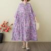Большие размеры Хлопок с капюшоном винтажный цветочный новый в платьях для женщин повседневное свободное длинное весенне-летнее платье