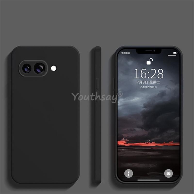 Чехол для Google Pixel 9a Чехол из жидкого силикона Однотонный Чехол Pixel 9a Защитный чехол для телефона из ТПУ с защитой от падения Чехол для Google Pixel 9 a