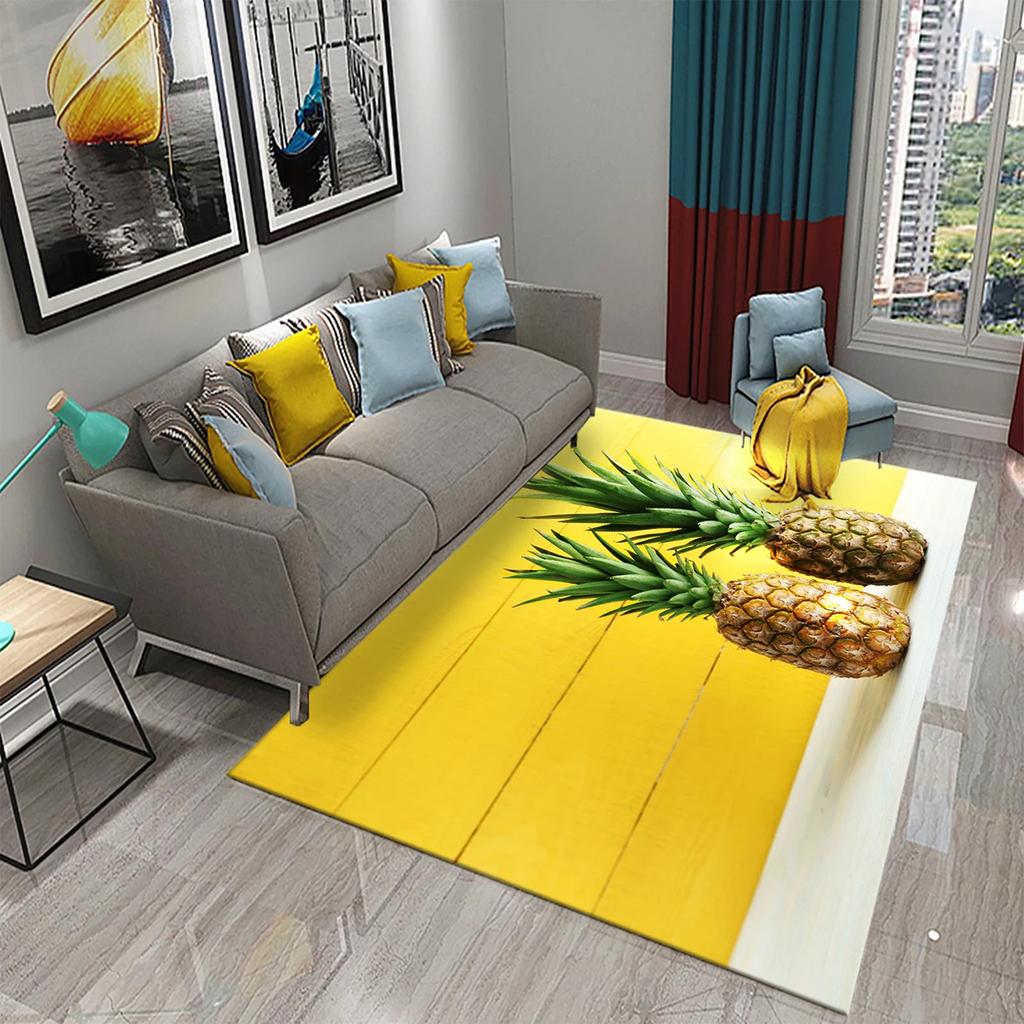 3D Забавный Ковер Ананас Ковры с Рисунком Свежих Фруктов Ковер для Гостиной Коврик для Пола в Детской Спальне Ковер Окно Прикроватный Домашний Декор