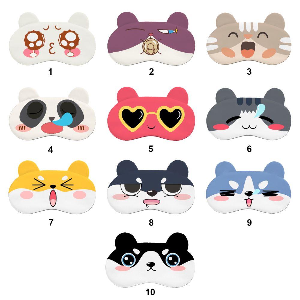 Animal Ear Plush Eye Mask Cartoon Eyes Sleeping Eyepatch Sleeping Eyeshade Nap Travel Supplies