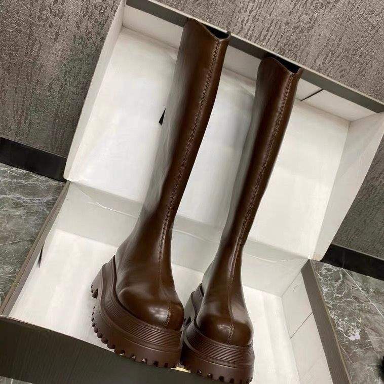 Ботинки рыцаря Spice girl 2025 новые ботинки женские осенне-зимние на толстой подошве с увеличением роста кожаные ботинки высокоэластичные тонкие ботинки