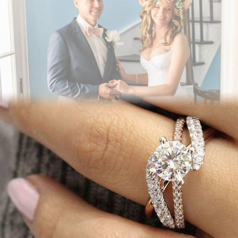 Exquisite Rose Gold Zirconia Ring For Women European And American Style Jewelry