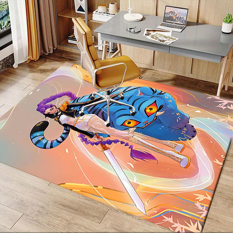 K-pop Ethereal Fantasy Office Chair Mat: Magical Tiger Design for Home Decor, Office Carpet Gift Suitable for Bedroom, Living Room