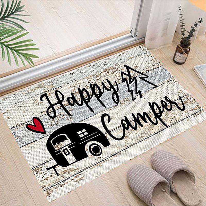 Cartoon Camping Floor Mat Entrance Welcome Doormats Kitchen Rug Home Decor Carpet Non-slip Area Rug Anti-slip Machine Washable