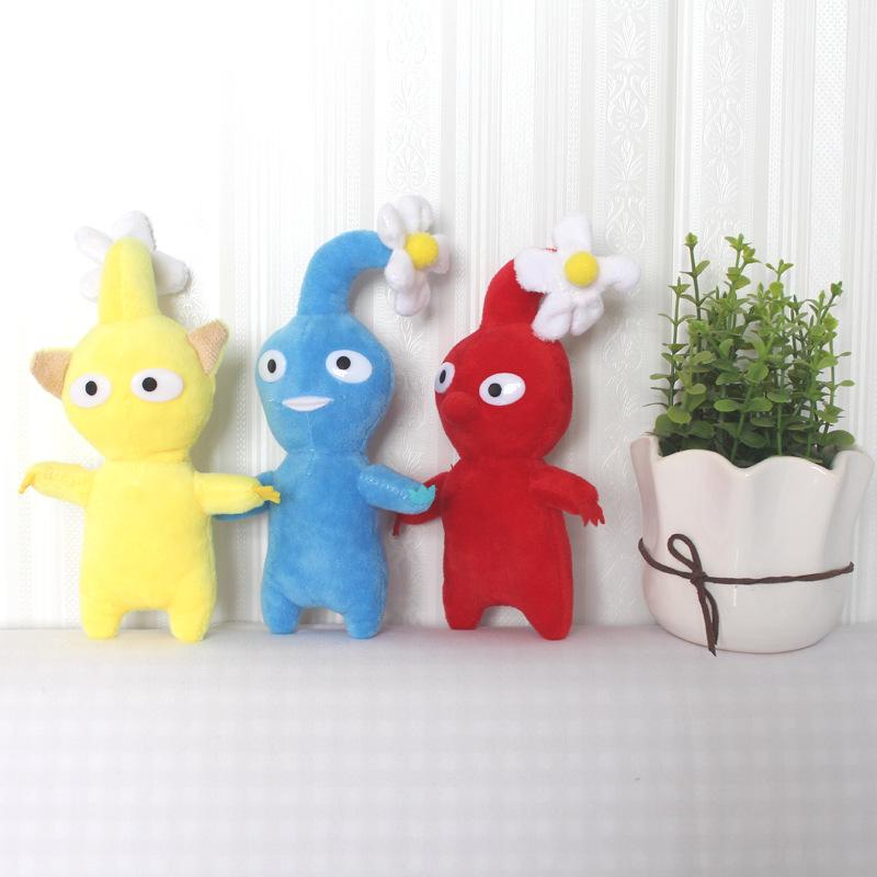 Set of 5pcs Pikmin Plush Toy Stuffed Animal Plant Yellow Flower Bud Leaves Cartoon Ice Olimar Soft Figure Gift for Kids Birthday