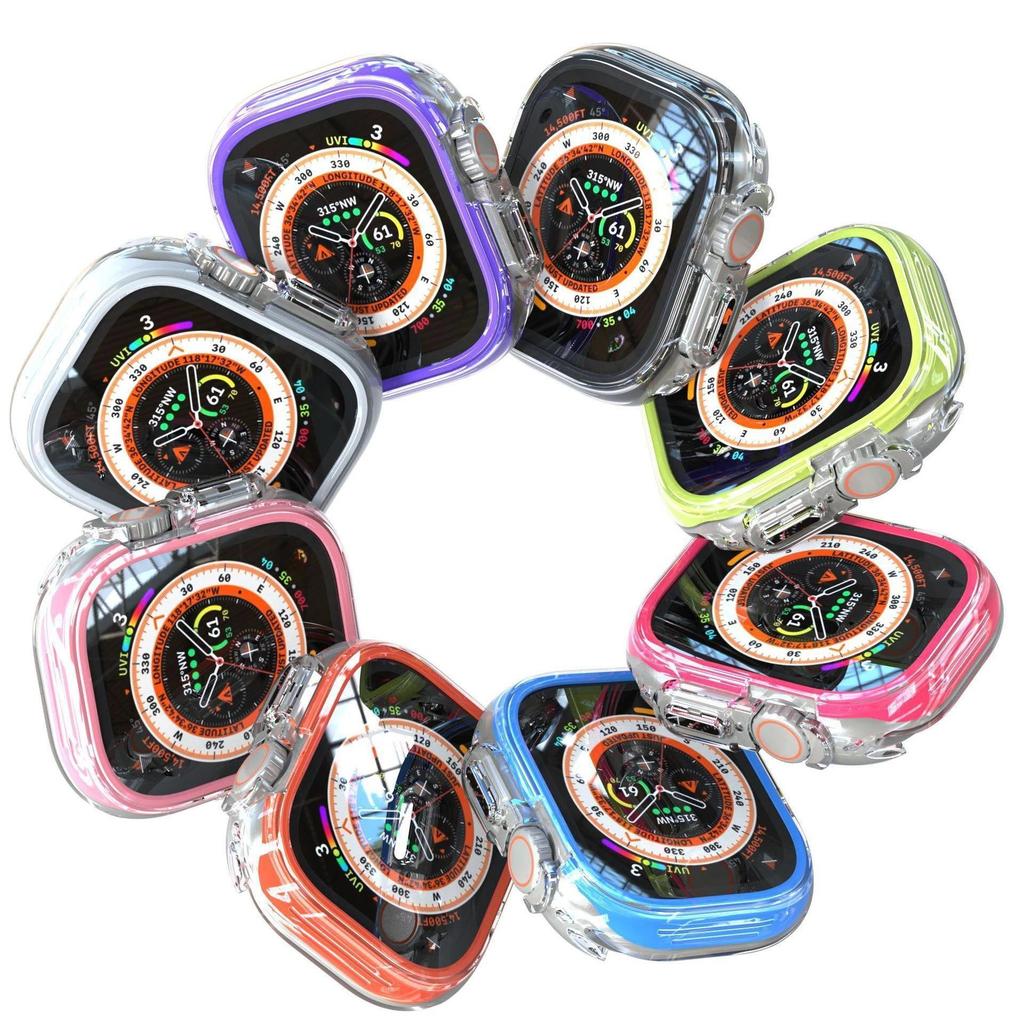 Чехол из ТПУ+ПК для Apple Watch Ultra 2 49 мм Серии 9 8 7 6 SE 5 4 45 мм 41 мм Защитная рамка-бампер Чехол для iwatch 9 6 5 4 se 44 мм