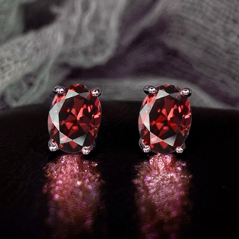 Huitan Simple Stud Earrings with Oval CZ for Lady Daily Wear Ear Accessories Teens Low-key Women's Earrings Statement JewelryGood product
