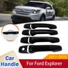Fit for Ford Explorer U502 2011~2018 Classic Gloss Black Smart Door Handle Cover Stickers Trim Car Decorate Exterior Accessories