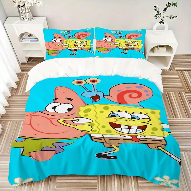 3Pcs Spongebob Patrick'S Adventure Bedding Sets For All Sizes New 3D Printed Bed Cover Comforter Duvet Cover Pillowcase Bedroom Decoration