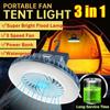 1 Pc Outdoor Fan Camping Light USB Charging Emergency Light Camping Tent Light Power Mini Fans
