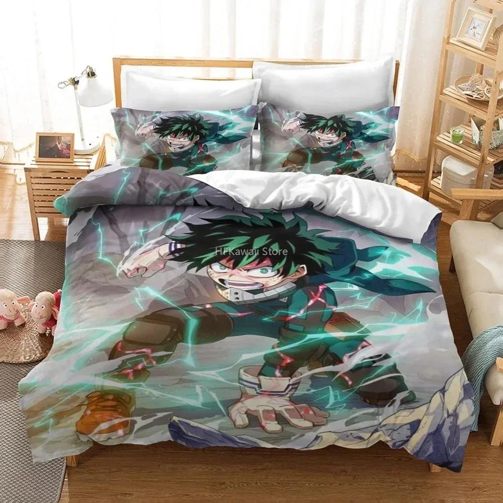 Дизайн Популярный 3D My Hero Academia Комплект постельного белья Печатный комплект с наволочкой Пододеяльник Мягкий Размер Queen King Постельное белье Дом