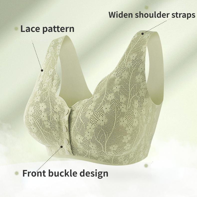 Бюстгальтер с открытыми пуговицами для женщин среднего возраста и пожилых мам, жилет, стильный бесшовный бюстгальтер большого размера, нижнее белье, боковая часть груди