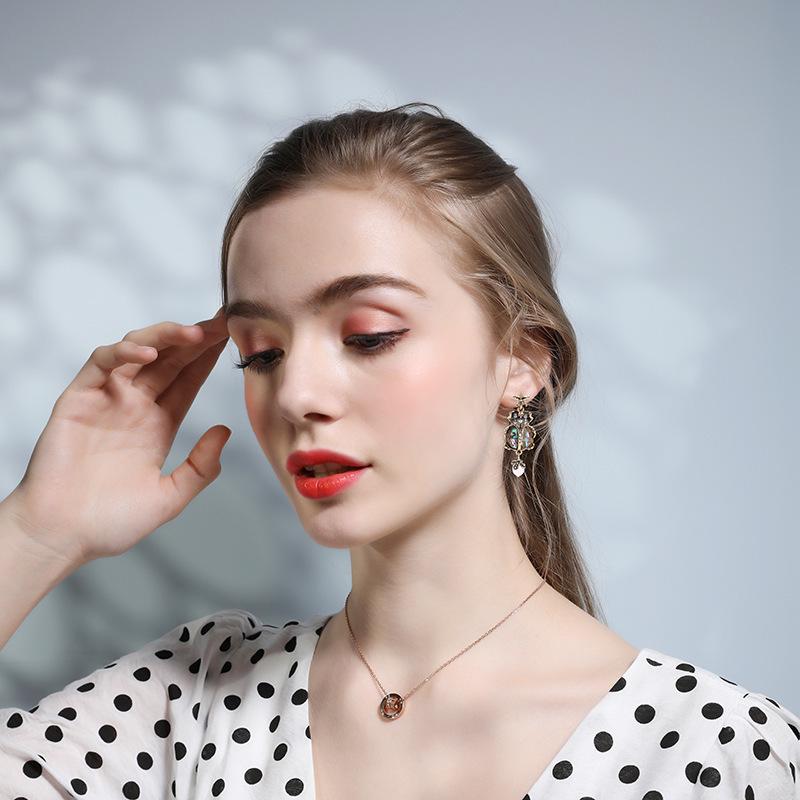 Серьги в стиле ретро с жуком-жемчугом и бриллиантами в виде животных