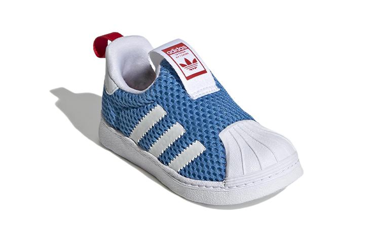 adidas Оригиналы SUPERSTAR 360 Устойчивые к истиранию Низкие кеды для малышей Синие для младенцев и малышей GY9143