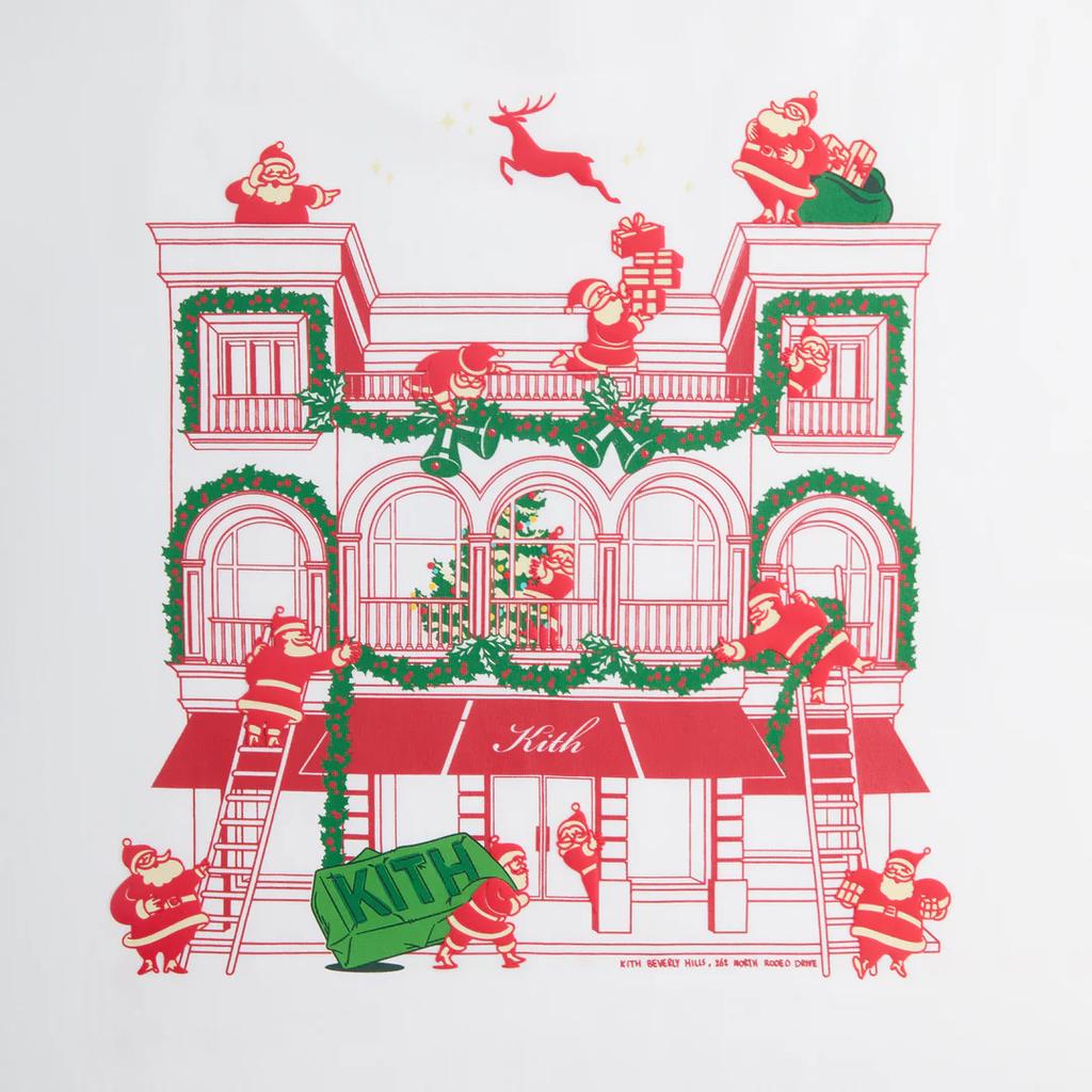 Kith Comic Santa Rodeo Fashionable Letter Print Short Sleeve T-Shirt Men Tops White KHM032620-101