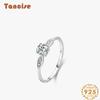 Tancise Classic 925 Sterling Silver  Zircon Ring Ladies Jewelry Wedding Promise Party Gift