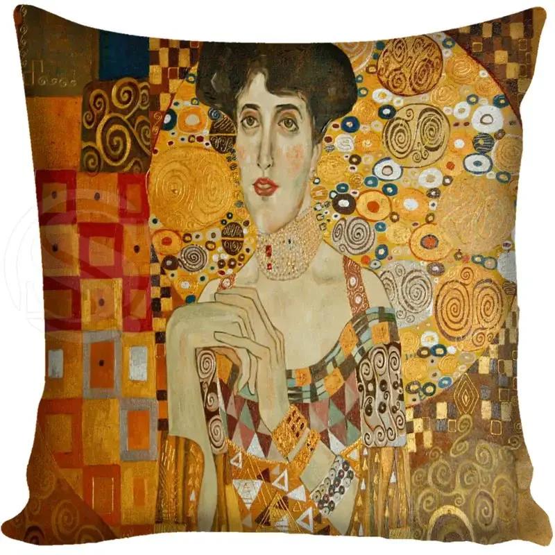 G0309 Hot Sale Gustav Klimt The Kiss Square Pillowcase Custom Zippered Cushion Pillow Cover Case 45x45cm