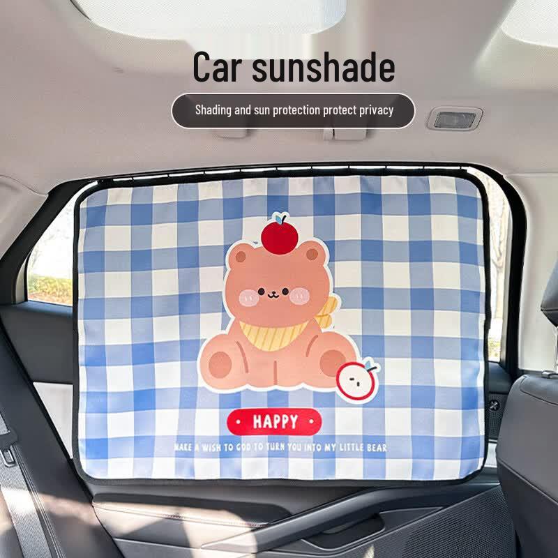 Cute Cartoon Sliding Car Window Sunshade
