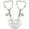 Cherished Mom & Daughter Keychain Set - Stainless Steel, Heart-Shaped with Inspirational Quotes - Perfect Mother's Day Gift from Daughter