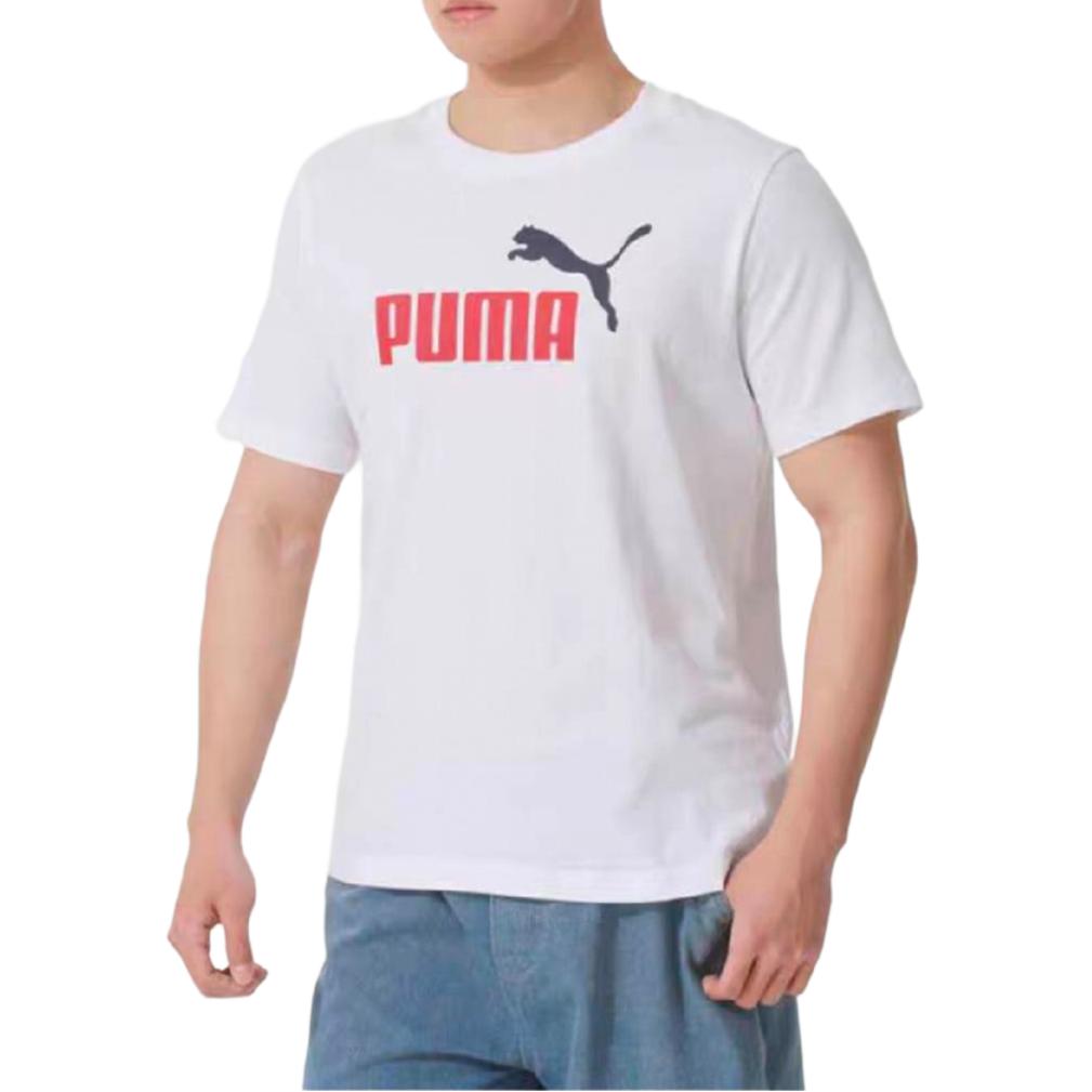 Puma Логотип Спорт Повседневный Удобный Дышащий Футболка с коротким рукавом Мужские Топы Белый 688948-02