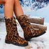 Модные новые женские туфли 2024 года, осень, новейший дизайн с молнией спереди, женские ботинки с леопардовым принтом, повседневные модные ботинки большого размера на толстой подошве
