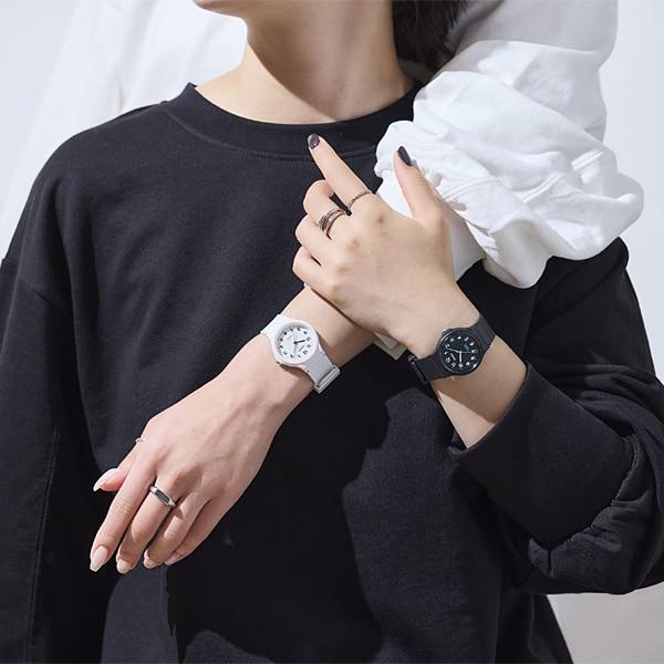 Casio LQ-24B-1BJF [CASIO Collection] Круглые часы из черной смолы, аналоговые