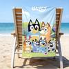 Ultra-Soft Beach Towel with Bluey Theme,Ideal for Pool - Camping, Diving - Perfect Travel Essential, Vibrant Beach Towel.