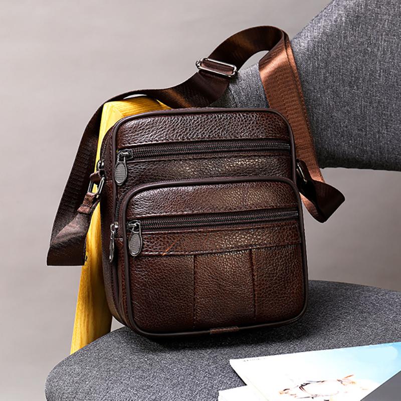 Новая вертикальная мужская сумка через плечо из натуральной кожи, повседневная сумка через плечо из натуральной кожи, регулируемая сумка через плечо для деловых поездок и поездок на работу из кожи