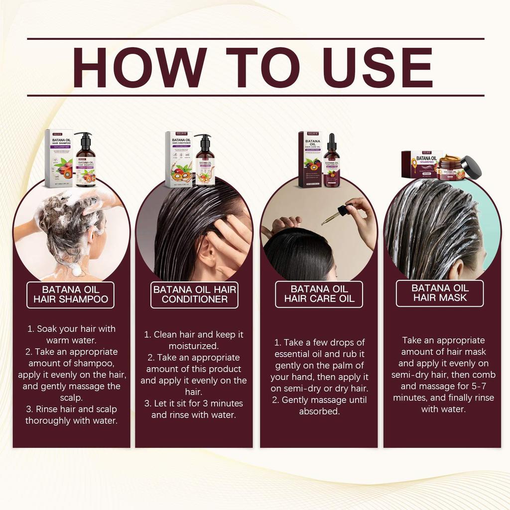 EELHOE Набор кондиционеров для придания объема маслу Batana, восстанавливающий вьющиеся волосы, питающий волосы, гладкий уход за волосами